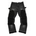 Workwear Patchwork Jeans For Men – Distressed Fringe Straight-Leg Denim Pants (Black/Blue/Camo, S-Xl)_mkmklike.com