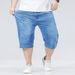 New Versatile Thin Denim Five-point Pants Men's Loose And Simple Business Jeans Men's Fat Straight Five-point Pants_mkmklike.com
