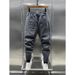 Men's Stretchable Slim-Fit Jeans Autumn Essential, High Elasticity & Adjustable Drawstring (Sizes M-5XL, Polyester Blend, Distressed Wash)_mkmklike.com