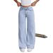 Men's & Women's Loose Fit High Waist Straight Leg Denim Jeans - Classic Streetwear Style (Light Blue, Dark Blue, Black)_mkmklike.com
