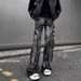 Men's Washed Tie Dye Flared Jeans Vibe Brand American Style Retro Zippered Straight Leg Trousers Cool Heavy Duty Niche_mkmklike.com
