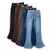 Trendy Girl Closet Trendy Girl Closet Hot Sale European And American Style Slim Fit Leg-Lengthening Bootcut Flared Floor-Length Washed Jeans_mkmklike.com