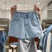 High-Waisted A-Line Denim Shorts For Women – Lightweight Summer Stretch-Free Shorts (S-2XL, Black/Light Blue/Dark Blue) With Free Belt Option_mkmklike.com