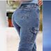 European American Cross-border Foreign Trade Women's Ripped Stretch Skinny Jeans With Elastic Cuffs And Multiple Pockets_mkmklike.com