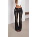 Women's Clothing Low Rise Flared Pants Sun Buckle Frayed Hem Flattering Straight Leg Cut Denim Clothing_mkmklike.com