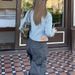 Women's American Retro Striped Denim Jacket Loose Fitting Button down Cardigan Style Casual Short Top Trendy Autumn Wear_mkmklike.com