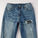 Men's Distressed Vintage Skinny Jeans With Leather Patch & Ripped Details – Slim Fit Stretch Denim Pants For Casual Wear_mkmklike.com