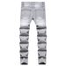 Men's Distressed Gray Straight Leg Jeans – Vintage Washed Non-Stretch Denim Pants For Casual Wear (28-40, All-Season Fit)_mkmklike.com