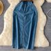 Women's Clothing Simple High End Polo Collar Denim Dress Women's Summer Belt Slim Split Design Temperament Long Skirt_mkmklike.com