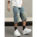 Men's Clothing American Style Washed Distressed Denim Shorts Summer Loose Fit Plus Size Retro Casual Five Point Pants_mkmklike.com