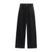 Black High-waisted Wide-g Jeans For Women, Straight Cut, Loose Fit, Slimming, Floor-ngth Pants, Casual And_mkmklike.com