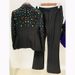 Women's Clothing fashion new heavy duty nail beads diamond slim fit suit jacket flared trousers suit two pieces_mkmklike.com