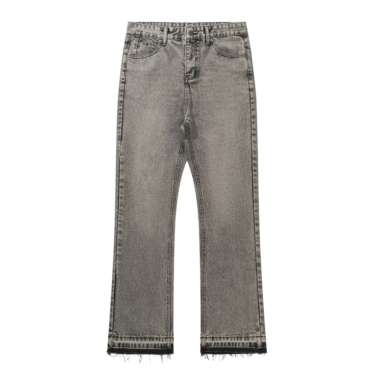 Men's Clothing Smoky Gray Tassel Retro Cement Gray Trousers Cleanfit Jeans_mkmklike.com