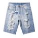 Men's Clothing Summer New Style Ripped Denim Shorts Men's Loose Five Point Shorts_mkmklike.com