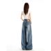 Women's Retro Studded High-Waisted Wide Leg Jeans Casual Cotton Denim Spring/Autumn Style Relaxed Straight Leg Unique Design_mkmklike.com