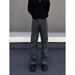 Nordmann European And American High Street Retro Vibes Deconstructed Rivet Workwear Jeans Men's Straight-Leg Slightly Flared_mkmklike.com