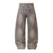 Wasteland Style Paint Splatter Denim Scimitar Punk Men's Long Design Sense Ink Splash Vintage Dirty Scythe Pants_mkmklike.com