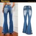 Women’s Clothing Flared Jeans For Women Heavy Industry Three Dimensional 3D Embroidery Women's Jeans Trousers Flared Pants_mkmklike.com