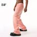 EF JEANS | 2024 New American Personality Retro Old Gradual Change Loose Wide Leg Jeans Men Pink_mkmklike.com