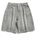 Men's Clothing Retro Hip Hop Old Washed White Denim Shorts Men's Trendy Street Loose Casual Shorts_mkmklike.com