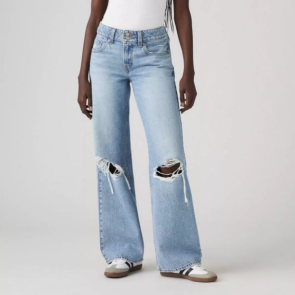 High-Waisted Straight-Leg Jeans – Women’s Distressed Wide-Leg Denim Pants (Cotton Blend, Light Blue, S-XL, No Stretch, Streetwear)_mkmklike.com