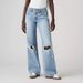 High-Waisted Straight-Leg Jeans – Women’s Distressed Wide-Leg Denim Pants (Cotton Blend, Light Blue, S-XL, No Stretch, Streetwear)_mkmklike.com
