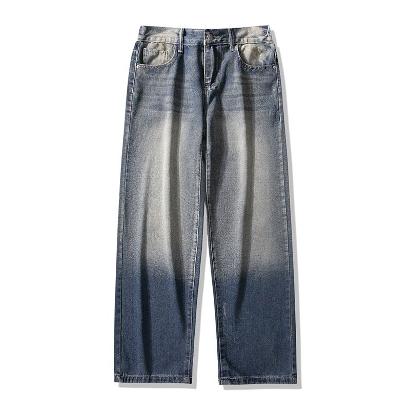 Men's Streetwear Denim Pants – Relaxed Straight Fit With Distressed Details | Wide Leg Jeans For Urban Styling_mkmklike.com