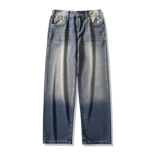 Men's Streetwear Denim Pants – Relaxed Straight Fit With Distressed Details | Wide Leg Jeans For Urban Styling_mkmklike.com