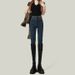 High-waisted Women's Jeans For Autumn And Winter, Slim-fit, Skinny Bootcut Pants, Stretchy Pencil Pants_mkmklike.com