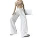 White Wide-leg Jeans For Women, Spring/summer, High-waisted, Pleated, Loose, Slimming, Hip-covering, Drapey,_mkmklike.com