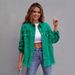 Women's Distressed Denim Jacket Oversized Long Sleeve Casual Shirt Coat In Solid Colors_mkmklike.com