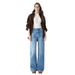 Women's High-Waisted Straight-Leg Jeans – Classic Blue Denim Pants, Wide-Leg & Cropped (Teal Blue, Sizes 25-30)_mkmklike.com