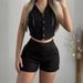 Women's clothing hanging dye lace sleeveless fashion casual suit _mkmklike.com