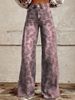 Women's Plus Size Casual Pants - Thin Denim-Like Fabric Wide Leg Trousers, Trendy Twill Options, Streetwear Style_mkmklike.com