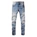 Unisex Cleanfit Stacked Flared Jeans, Light Mud Fade With Horizontal Whisker, Breathable For Summer_mkmklike.com