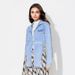 Women's Clothing Fashionable Personalized Lapel Drawstring Statement Denim – Belted Collar Long-Sleeve Shirt In Vintage Wash For Streetwear Edge_mkmklike.com