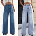 Women's High-Waisted Relaxed Straight Leg Jeans – Vintage Washed Denim Pants (XS-XXXL, Cotton-Polyester Blend, Casual & Trendy)_mkmklike.com