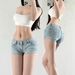 Women's Slim Fit Low Rise Stretch Denim Shorts Super Short Washed Summer Thin Rolled up Sexy And Flattering_mkmklike.com