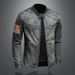 Loom 2024 Spring Autumn Retro Denim Men's Trendy Brand European And American Street Style Motorcycle Workwear Stand Collar_mkmklike.com