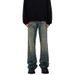 Men's Vintage Washed Distressed Jeans – Retro High Street Style, Straight Leg With Slight Flare (S-XXL)_mkmklike.com