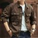 Pulse Pulse Vintage American Style Men's Tough Guy Workwear Coat Stylish Autumn Winter Loose Hunt Jacket Trendy Brand Denim_mkmklike.com