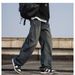 Pure American Jeans Men's Loose Wide-Leg Pants Trendy Brand Cool Elastic Waist Straight High Street Retro_mkmklike.com