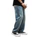 High-Waisted Straight Leg Jeans For Men Casual Loose Fit Wide Leg Trousers Trendy Spring Autumn_mkmklike.com