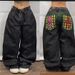 Women's Clothing High Street Personality Pattern Loose Straight Wide Leg Jeans_mkmklike.com