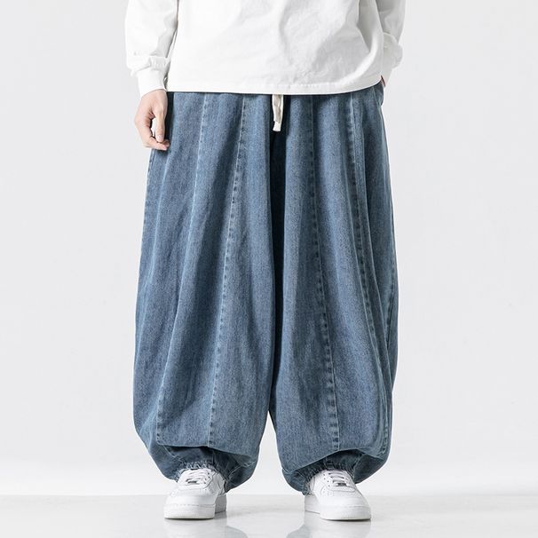 2025 New Large Size Japanese Loose Harlan Straight-leg Pants Wide-leg Casual Pants American Jeans Cross-border Foreign Trade_mkmklike.com