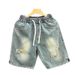 Men's Ripped Denim Shorts for Teenagers Loose Fit American Retro Style Thin Summer Trendy Cool Five Point Pants_mkmklike.com