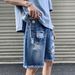 Pulse Ripped Denim For Men Loose Outdoor Wear Five-Point Trendy Brand Mid-Length Shorts Summer Thin Style_mkmklike.com