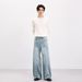 Unisex Washed Denim A-Line Baggy Jeans With Deconstructed Design Straight Leg Trousers For Men And Women_mkmklike.com