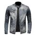 Loom High-End Men's Denim European And American Casual Retro Plus Size Stand Collar Zipper Cycling Motorcycle Jacket Trendy_mkmklike.com
