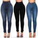 High Waist Slim Fit Stretch Jeans For Women – Tummy Control & Lifting Buttocks Design, Versatile Casual Denim Pants_mkmklike.com